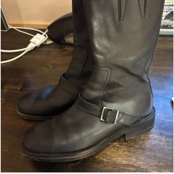 Gucci Black Leather Moto Boots - Size 8 - Picture 4 of 8